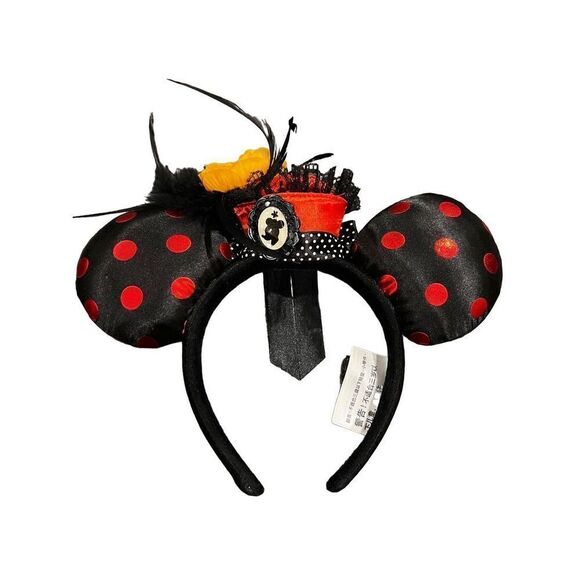 DISNEY PARKS DISNEYLAND CAMEO SILHOUETTE FEATHER POLKA DOTS MINNIE EARS - Picture 4 of 5
